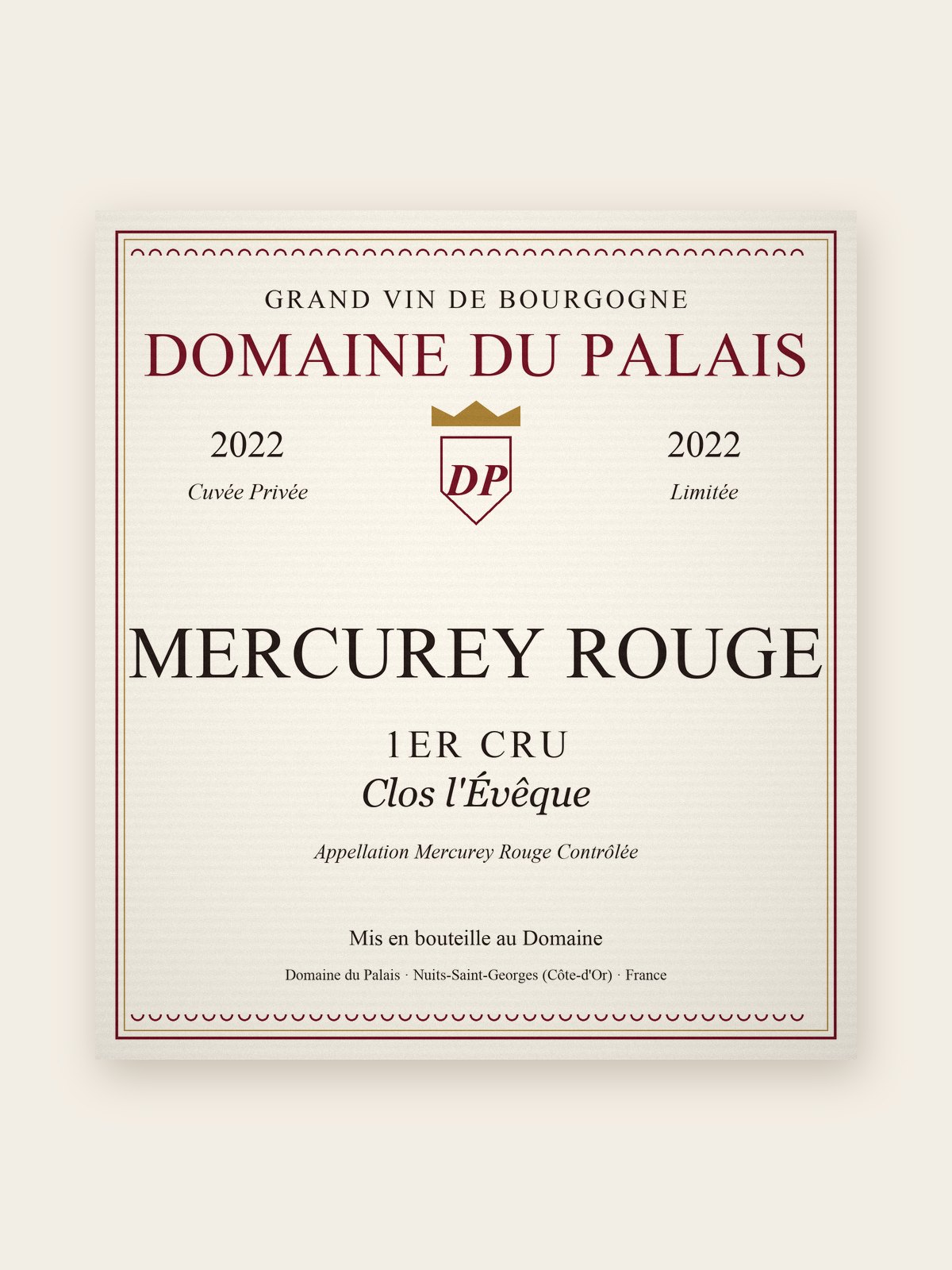 Mercurey Rouge 1er Cru Clos l'Évêque